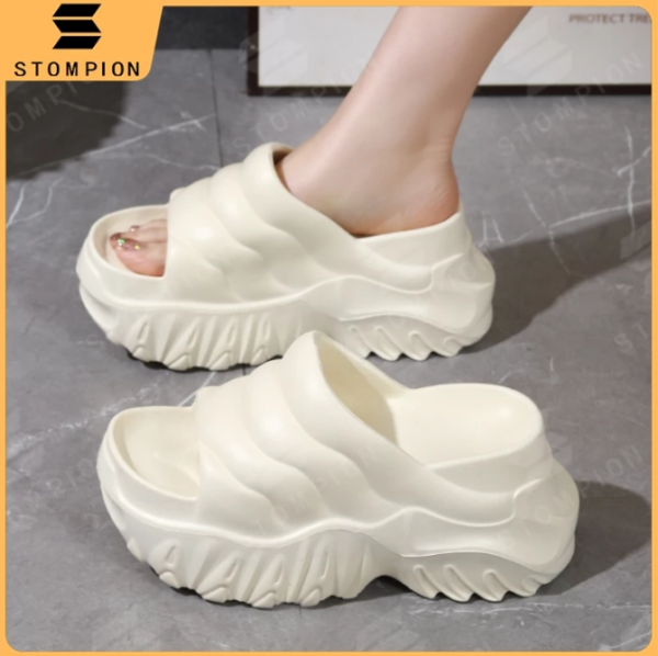 STOMPION High Wedge Slippers For Women EVA Clogs Chunky Sandals Flat Sandals For Women Korean Sandals Comfort Walking Shoes